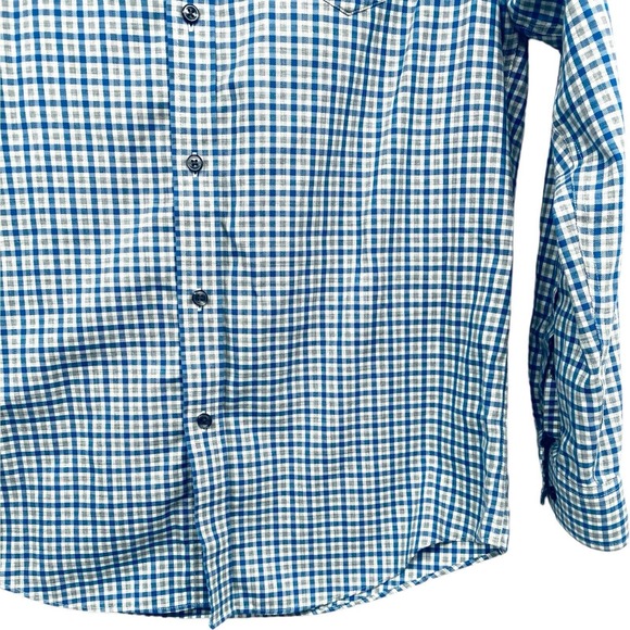 L.L. Bean Men's M Button Shirt Long Sleeve Plaid Green Blue Classic Plaid Cotton - Picture 7 of 8